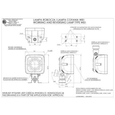 9 LEDLİ ÇALIŞMA LAMBASI SİYAH (ODAKSAL IŞIK) 12-24 V E BELGELİ