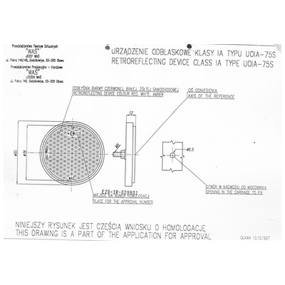 85 mm ARKADAN CİVATALI SARI REFLEKTÖR E BELGELİ