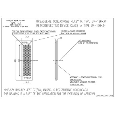 126mmx34 mm YAPIŞKANLI KIRMIZI REFLEKTÖR E BELGELİ