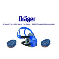 Drager X-Plore 3300 Yarım yüz Maskesi + ABEK1 HGP 3 Filtre Dahil Kombina Set 